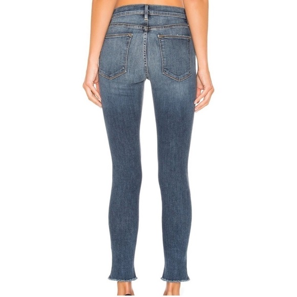 Frame Le High Skinny in Selman Triangle Raw Frayed Jeans - Picture 3 of 9